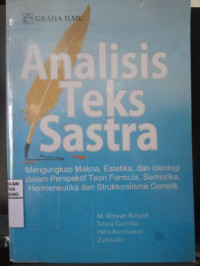 Image of Analisis teks sastra